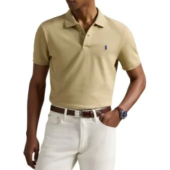 Ralph Lauren Short Sleeve Polo Performance Stretch Mesh Classic Khaki Hot