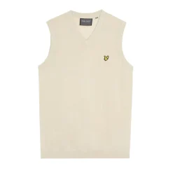 Lyle & Scott Slipover Merino Blend V-Neck Beige Beige (Sesame Z745) Clearance