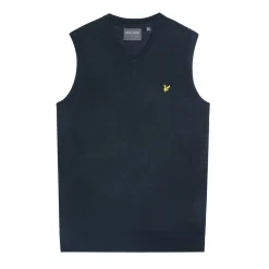 Lyle & Scott Slipover Merino Blend V-Neck Blå Navy (Z271) Clearance