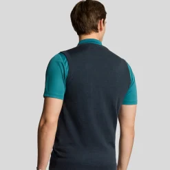 Lyle & Scott Slipover Merino Blend V-Neck Blå Navy (Z271) Clearance
