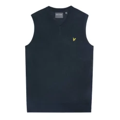 Lyle & Scott Slipover Merino Blend V-Neck Blå Navy (Z271) Clearance