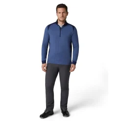 Callaway Soft Touched Blocked 1/4 Zip Peacoat-Heather Discount