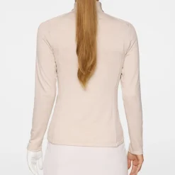 J.Lindeberg Steffi Quarter Zip Mid Layer Beige-Melange New