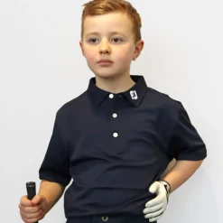 FootJoy Stretch Pique JR Blå Navy Clearance