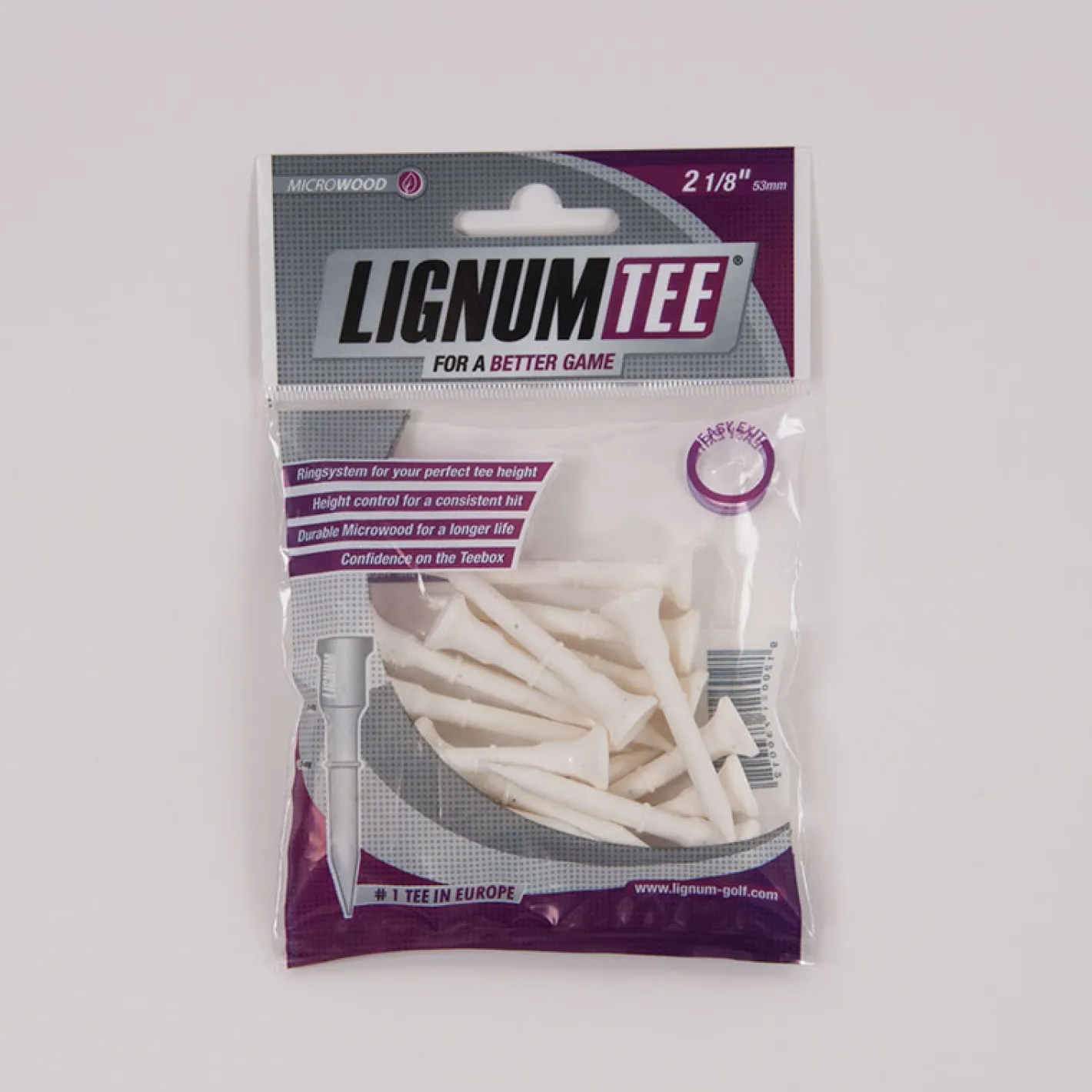 Lignum Tees 53 mm 16 Pack White Hot