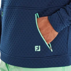 FootJoy Textured Knit Hoodie Blå Navy