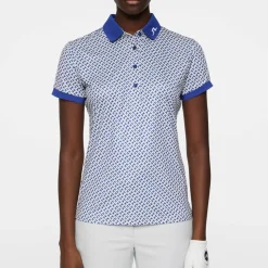 J.Lindeberg Tour Tech Print Polo Tour-Geo-Moonbeam-S Online