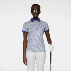 J.Lindeberg Tour Tech Print Polo Tour-Geo-Moonbeam-S Online