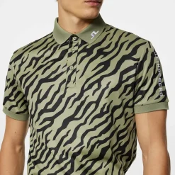 J.Lindeberg Tour Tech Print Polo Tour-Tiger-Olive-M New