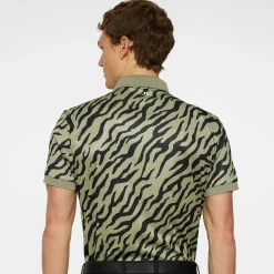 J.Lindeberg Tour Tech Print Polo Tour-Tiger-Olive-M New
