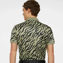J.Lindeberg Tour Tech Print Polo Tour-Tiger-Olive-M New