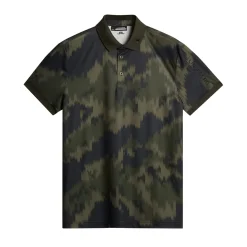J.Lindeberg Tour Tech Print Polo Warp-Forest-L Best