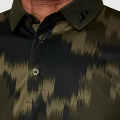 J.Lindeberg Tour Tech Print Polo Warp-Forest-L Best