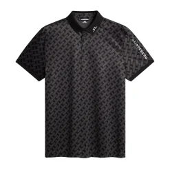 J.Lindeberg Tour Tech Print Polo Tour-Geo-Tonal-Black-M