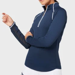 Original Penguin Veronica 1/4 Zip Blå Navy (417 BlackIris) Clearance