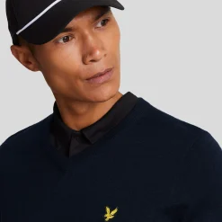 Lyle & Scott V-Neck Merino Blend Blå Dark Navy (Z271) New