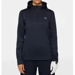 J.Lindeberg W Aerial Quarter Hood Blå JL Navy Online