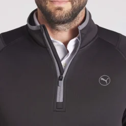 Puma Waffle Fleece 1/4 Zip Svart Black Clearance