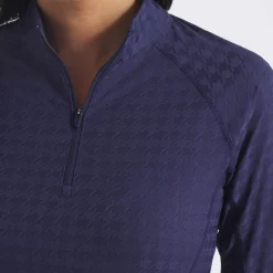 Puma W Houndstooth 1/4 Zip Deep-Navy Hot