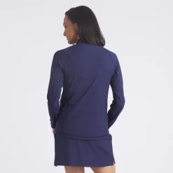 Puma W Houndstooth 1/4 Zip Deep-Navy Hot