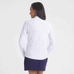 Puma W Houndstooth 1/4 Zip White-Glow Clearance