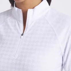 Puma W Houndstooth 1/4 Zip White-Glow Clearance