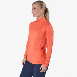 Bogeys & Birdies W Mid Layer LS Zip Röd Coral Discount