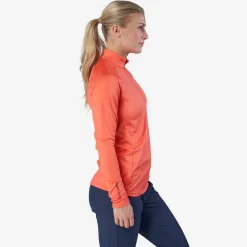 Bogeys & Birdies W Mid Layer LS Zip Röd Coral Discount