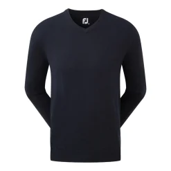 FootJoy Wool Blend V-Neck Blå Navy Discount