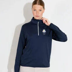 Abacus W Rc25 Cradoc Halfzip Fleece Blå 300-Navy