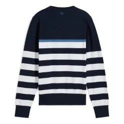 Puma W Resort Stripe Sweater Deep-Navy-White-Glow
