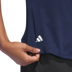 Adidas W Solid Performance Short Sleeve Polo Shirt Blå CollegiateNavy Discount