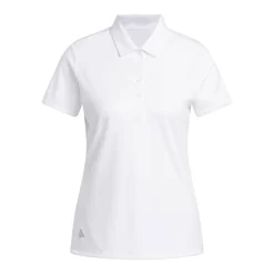 Adidas W Solid Performance Short Sleeve Polo Shirt Vit White Clearance