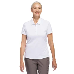 Adidas W Solid Performance Short Sleeve Polo Shirt Vit White Clearance