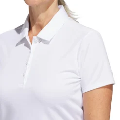 Adidas W Solid Performance Short Sleeve Polo Shirt Vit White Clearance