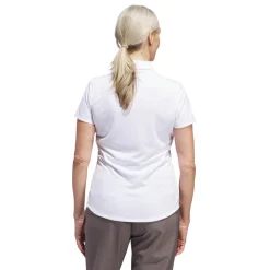 Adidas W Solid Performance Short Sleeve Polo Shirt Vit White Clearance