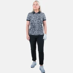 Bogeys & Birdies W Tech Button AOP Svart Vit Black/White Best