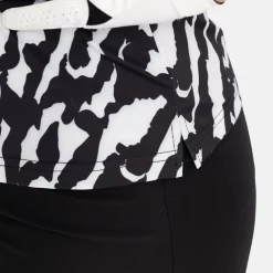 Bogeys & Birdies W Tech Hidden Button Pique AOP Svart Vit Black/White (Zebra) Discount