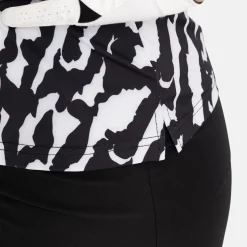 Bogeys & Birdies W Tech Hidden Button Pique AOP Svart Vit Black/White (Zebra) Discount