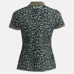 Bogeys & Birdies W Tech Hidden Button Pique AOP Svart Clover Green/Black Outlet
