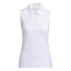 Adidas W Ultimate Solid Sleeveless Polo Shirt Vit White