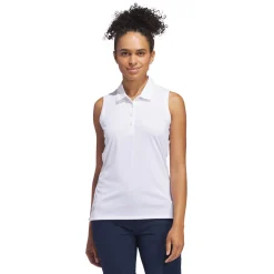 Adidas W Ultimate Solid Sleeveless Polo Shirt Vit White