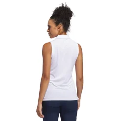 Adidas W Ultimate Solid Sleeveless Polo Shirt Vit White