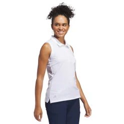 Adidas W Ultimate Solid Sleeveless Polo Shirt Vit White