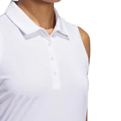 Adidas W Ultimate Solid Sleeveless Polo Shirt Vit White