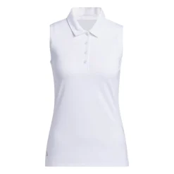 Adidas W Ultimate Solid Sleeveless Polo Shirt Vit White