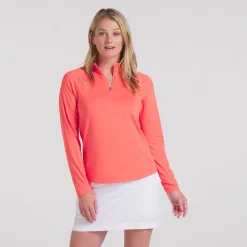 Puma W You-V Solid 1/4 Zip Peach-Frost Sale
