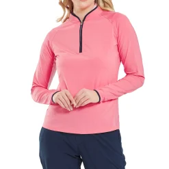 FootJoy 1/4 Zip Ls Sun Protection Shirt Pink-Lemonade Best
