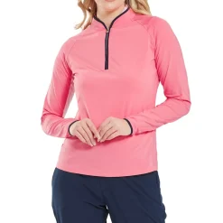 FootJoy 1/4 Zip Ls Sun Protection Shirt Pink-Lemonade Best